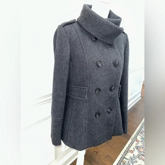 Women’s Ann Taylor Loft Winter Jacket Peacoat Charcoal Gray Sz M - Picture 7 of 15